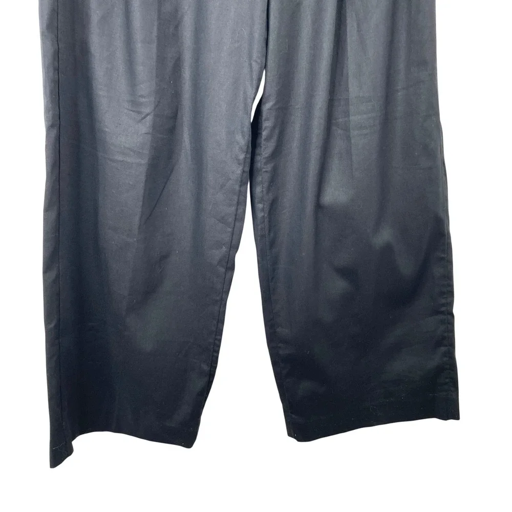 NEW Banana Republic linen‎ blend wide leg pleated pants Size 8P Petite black
